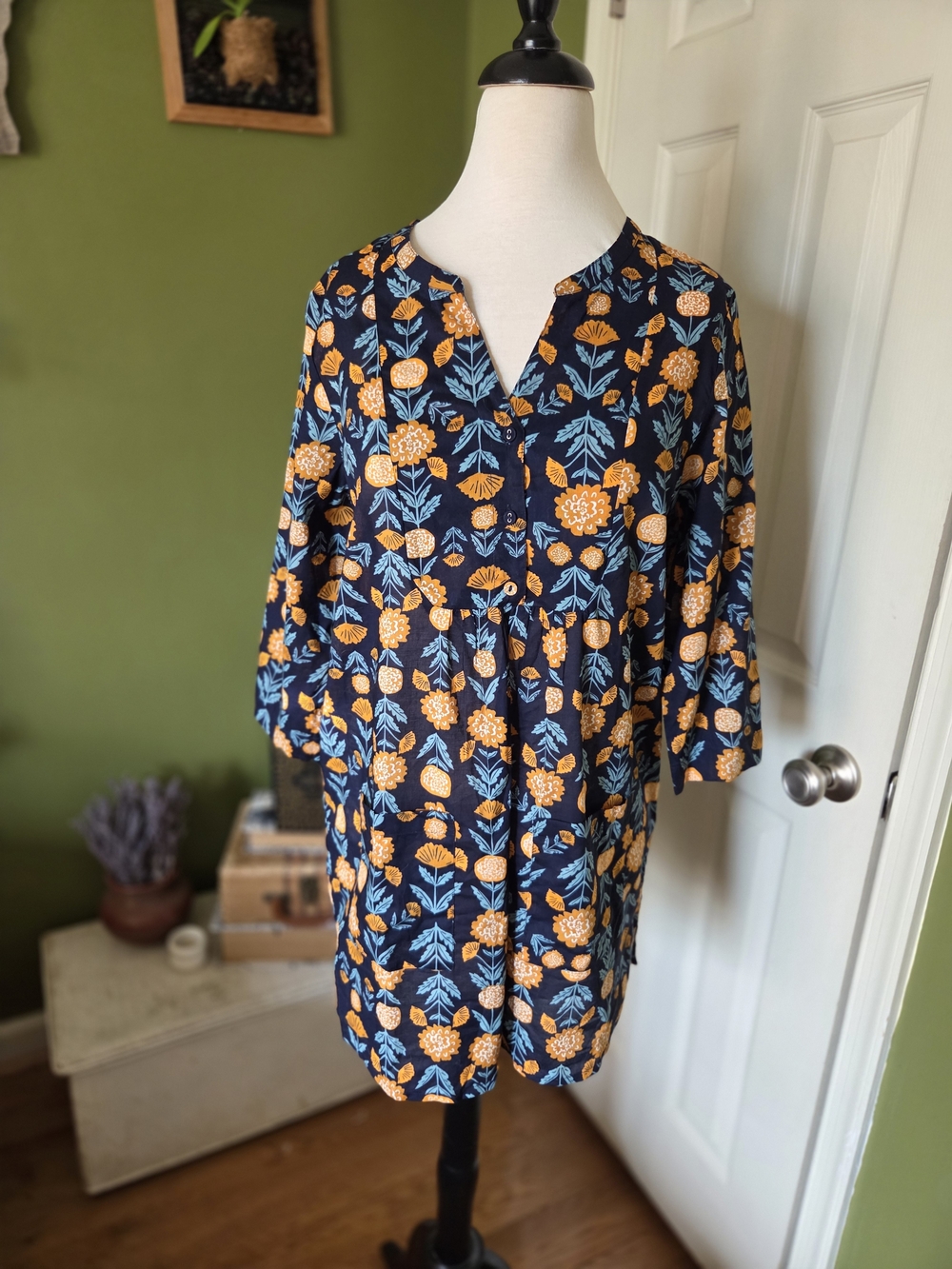 New With Tags Organic Cotton Seasalt Cornwall Pocket Tunic Dress